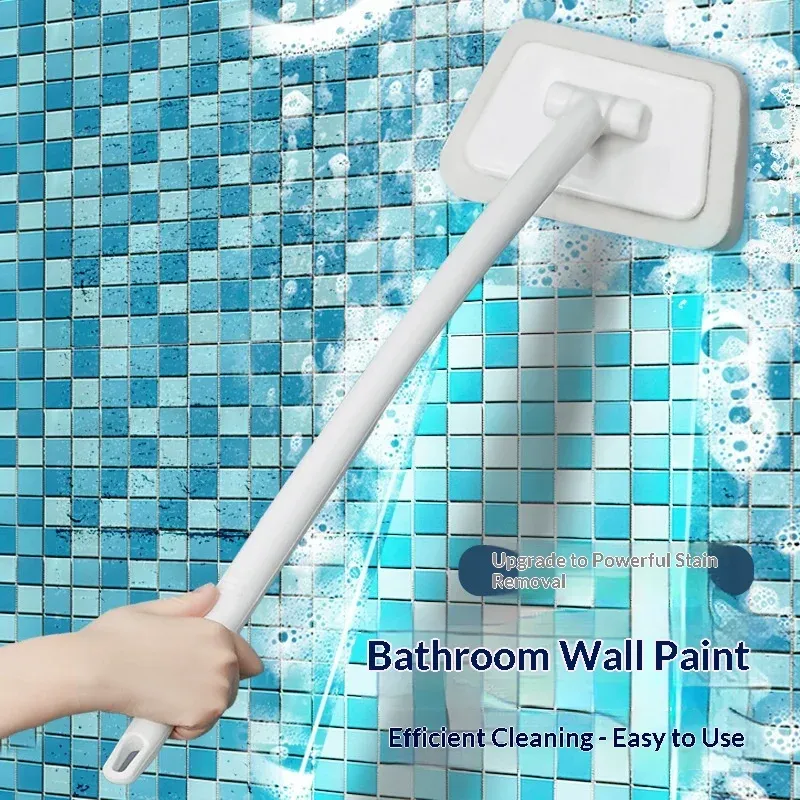 Brosse multi-usages à tête interchangeable et manche long pour salle de bain, baignoire, carrelage, fenêtres et verre - Image 1