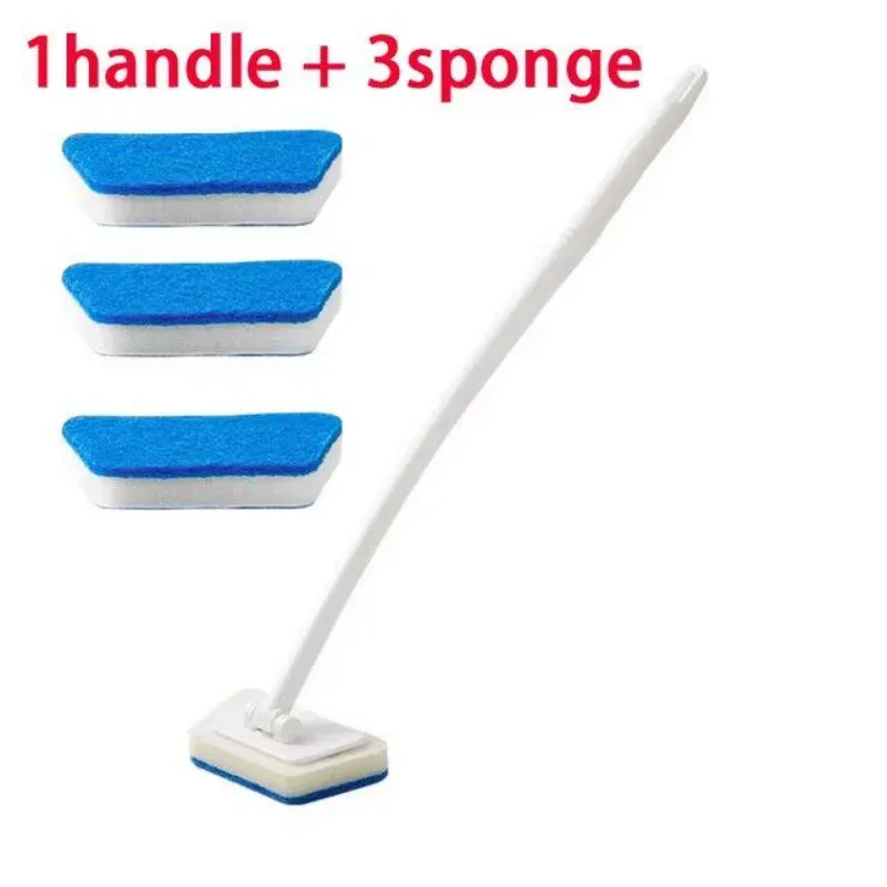 Brosse multi-usages à tête interchangeable et manche long pour salle de bain, baignoire, carrelage, fenêtres et verre 7