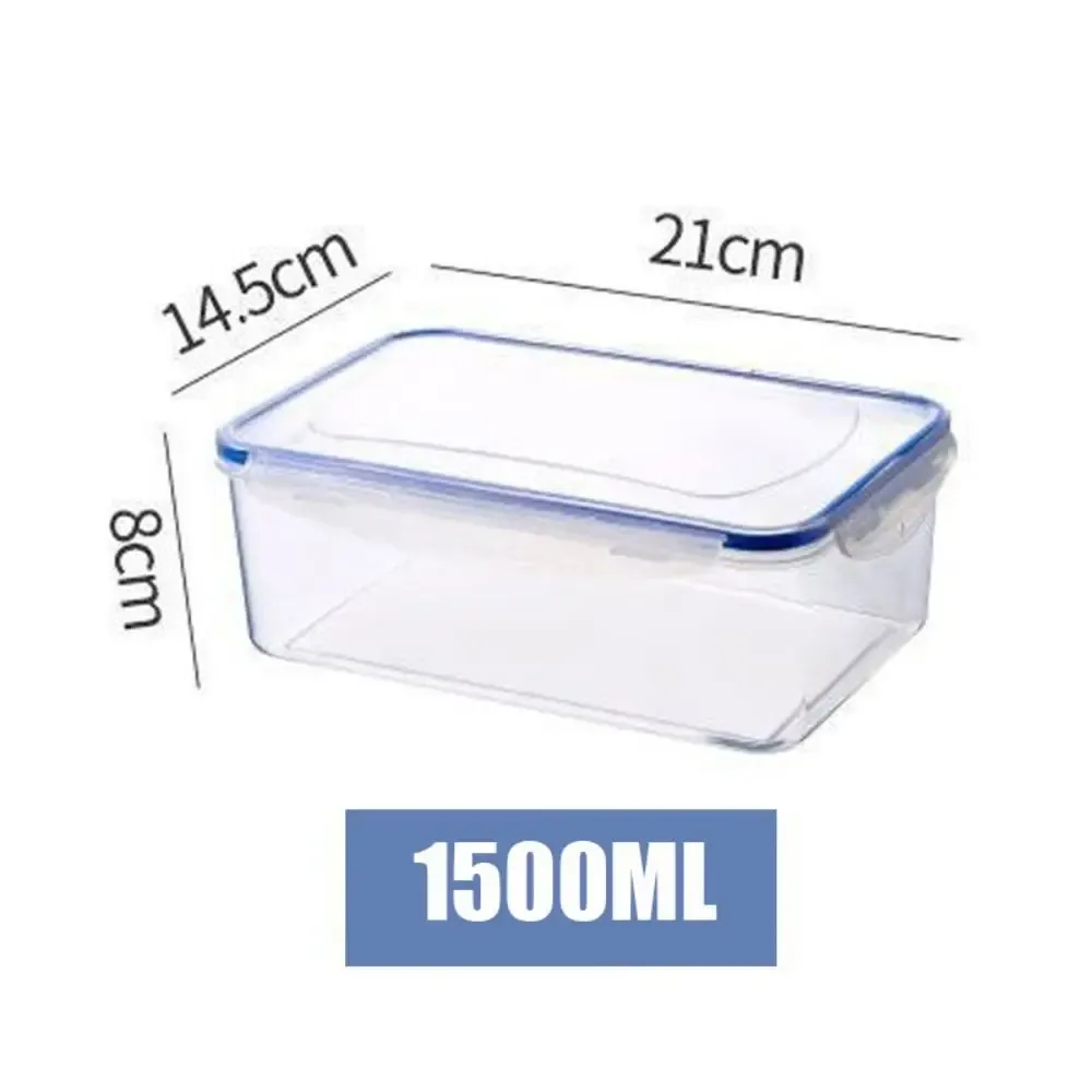 Boîte de rangement rectangulaire étanche pour réfrigérateur, avec couvercle, bac à légumes transparent en plastique, récipients alimentaires empilables compatibles micro-ondes 7