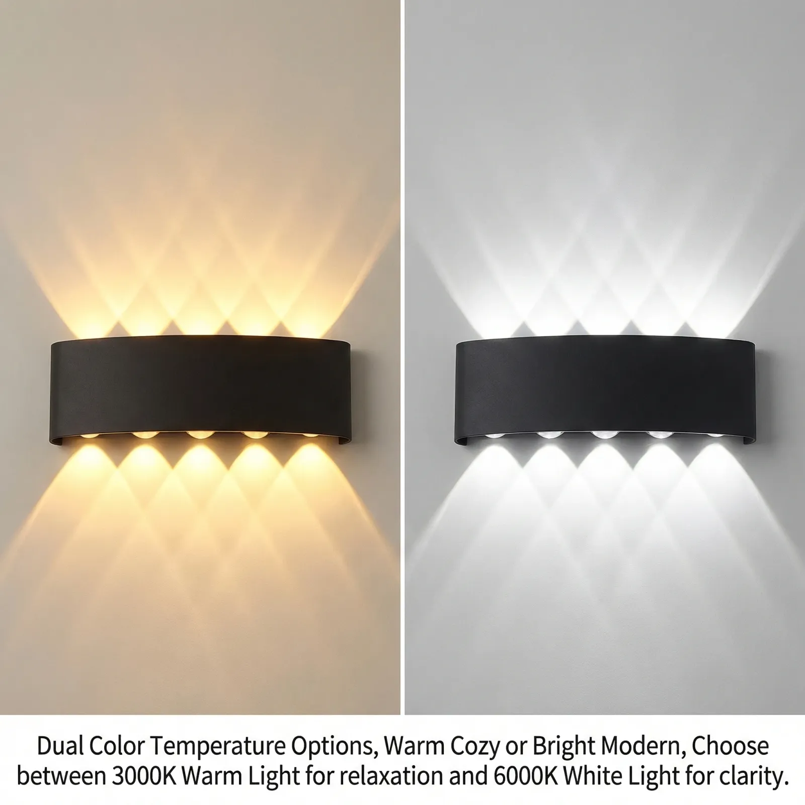 Applique murale LED noire au design moderne