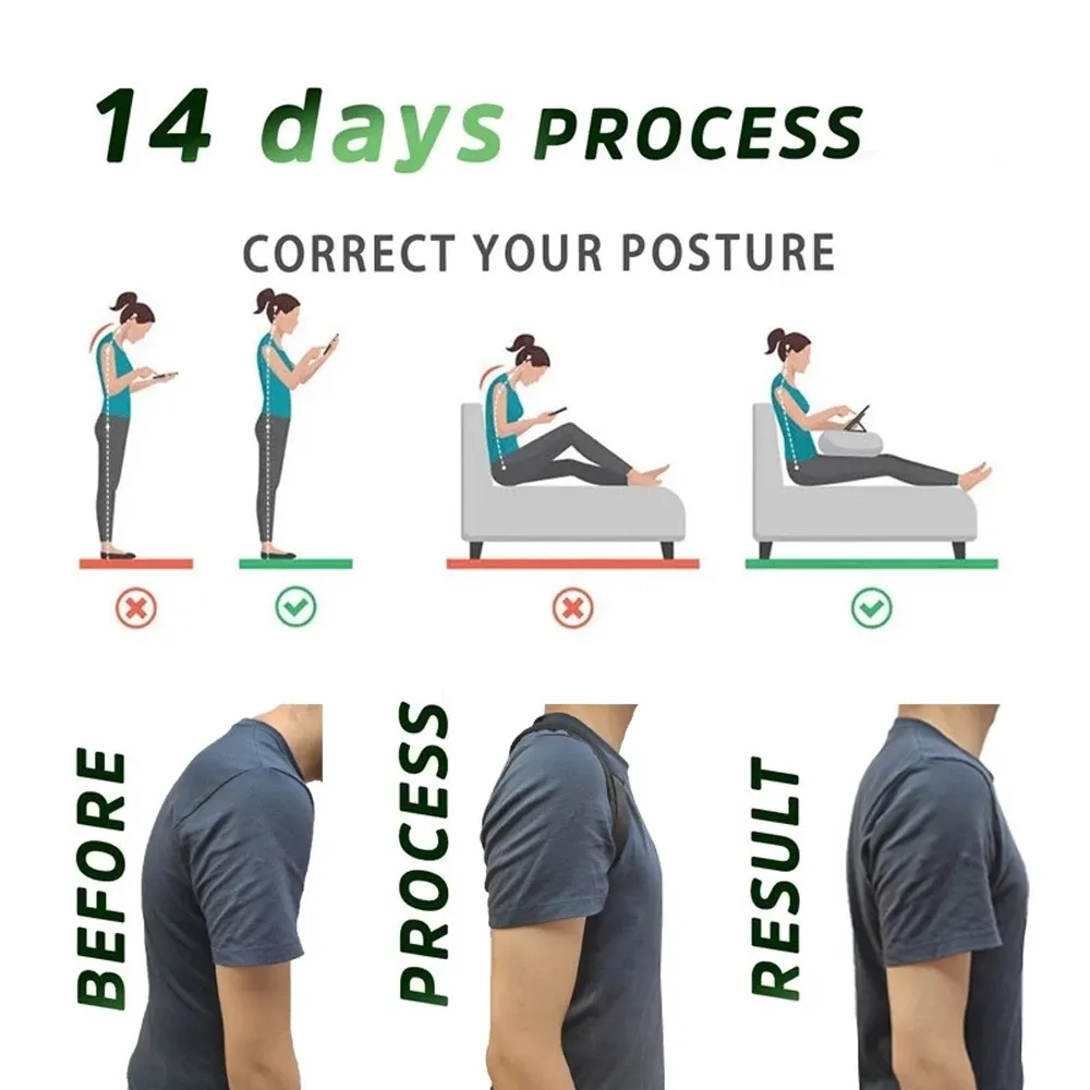Ceinture correctrice de posture réglable pour femmes et hommes, soutien du dos et des épaules, prévention de la bosse 5