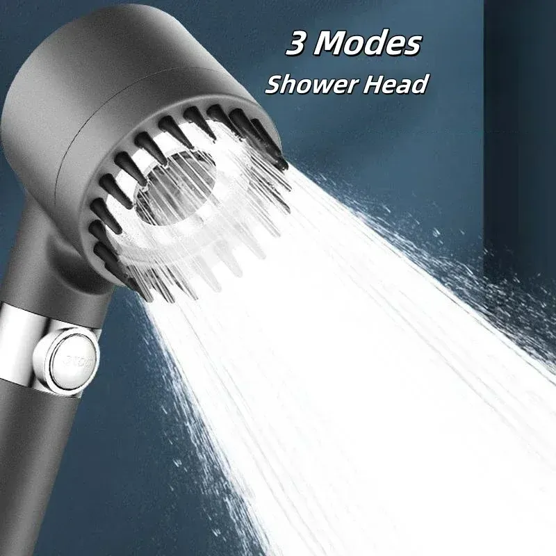 Pommeau de douche filtrant haute pression avec brosse de massage, jet réglable 3 modes – HOAccessory