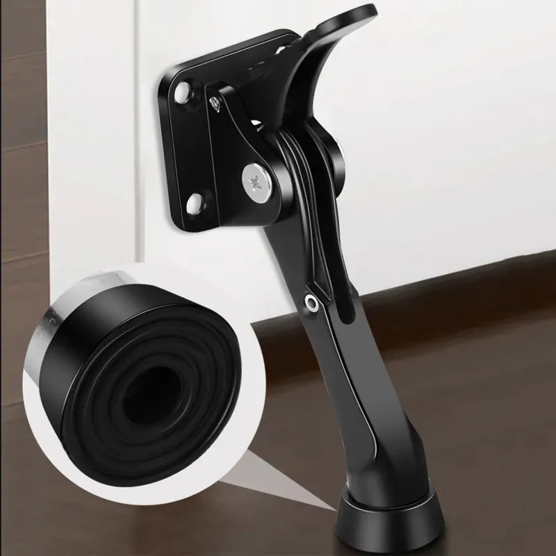 Butée de porte en alliage anti-collision, cale de sol à pédale facile, protection murale auto-adhésive, butées de porte silencieuses et robustes 3
