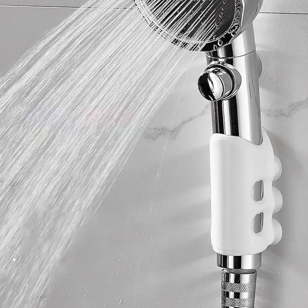 Support de pommeau de douche mobile à ventouse, réglable, réutilisable, en silicone, sans perçage 3