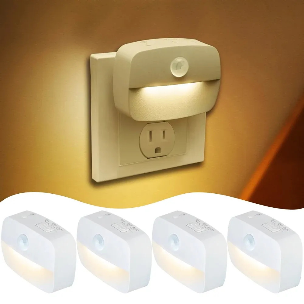 Veilleuse LED Plug-In à détecteur de mouvement intelligent, 220 V, applique murale pour maison, allée, WC, couloir, escalier, cuisine et chambre - Image 1