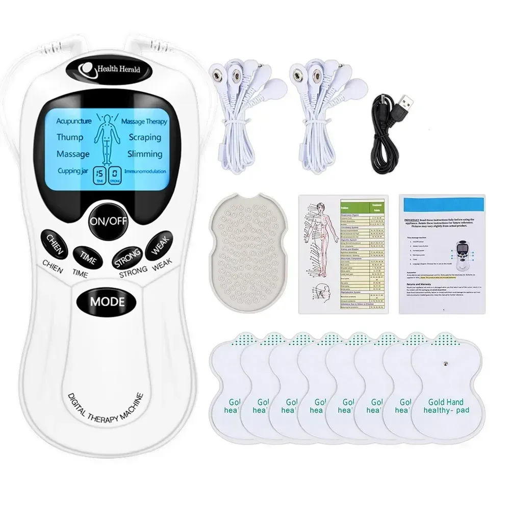 Masseur cervical musculaire TENS, appareil de thérapie numérique électrique pour le dos, stimulateur d'impulsions électroniques pour le soin global du corps 15