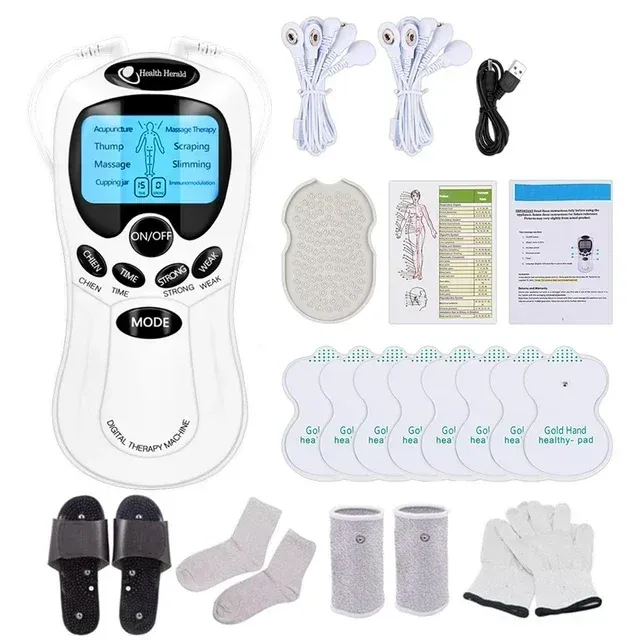 Masseur cervical musculaire TENS, appareil de thérapie numérique électrique pour le dos, stimulateur d'impulsions électroniques pour le soin global du corps 10