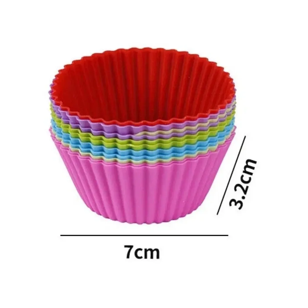 12 moules à pâtisserie en silicone réutilisables, antiadhésifs, pour cupcakes et muffins, polyvalents et de qualité alimentaire 3