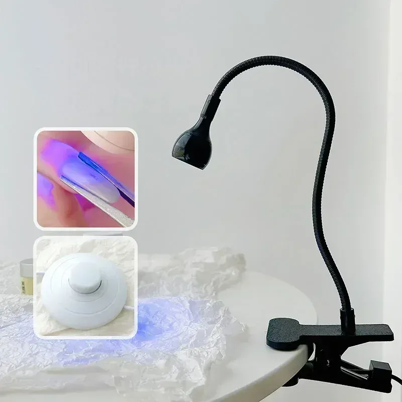 Lampe UV LED de bureau pour vernis gel, 5 W, tête réglable et interrupteur à pédale 7