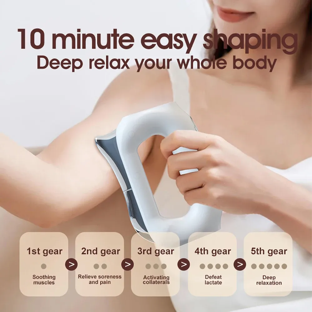 Masseur de fascia électrique chauffant avec couteau Gua Sha : grattage, vibration microcourant et relaxation musculaire 6