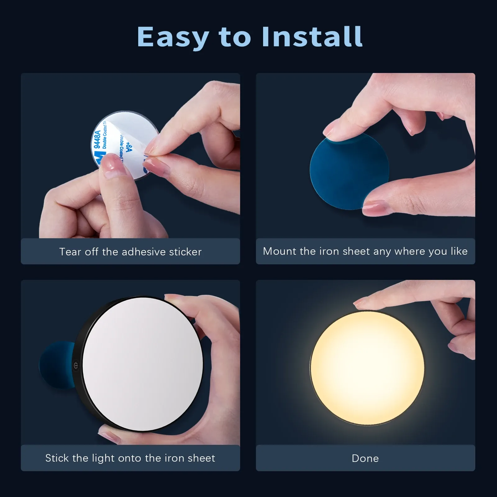 WILLED – Lampe tactile rechargeable à intensité variable, batterie intégrée 1000 mAh, veilleuse LED portable pour armoire, cuisine et chambre 5