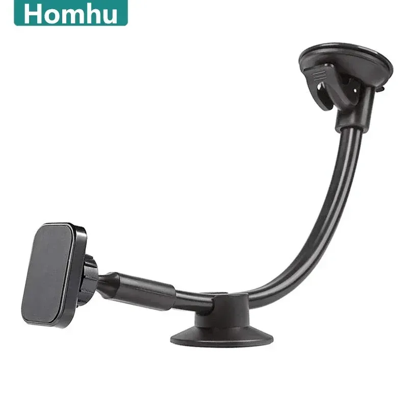 Support de téléphone magnétique universel pour voiture, bras long, fixation pare-brise et tableau de bord, compatible iPhone