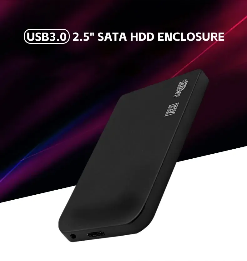Boîtier de disque dur externe USB 3.0 pour disque 2,5" SATA, HDD et SSD, transfert haute vitesse jusqu'à 5 Gbps, compatible PC portable et PS5 3