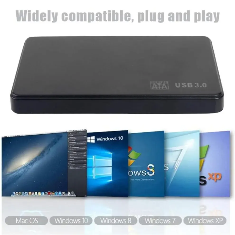 Boîtier de disque dur externe USB 3.0 pour disque 2,5" SATA, HDD et SSD, transfert haute vitesse jusqu'à 5 Gbps, compatible PC portable et PS5 5