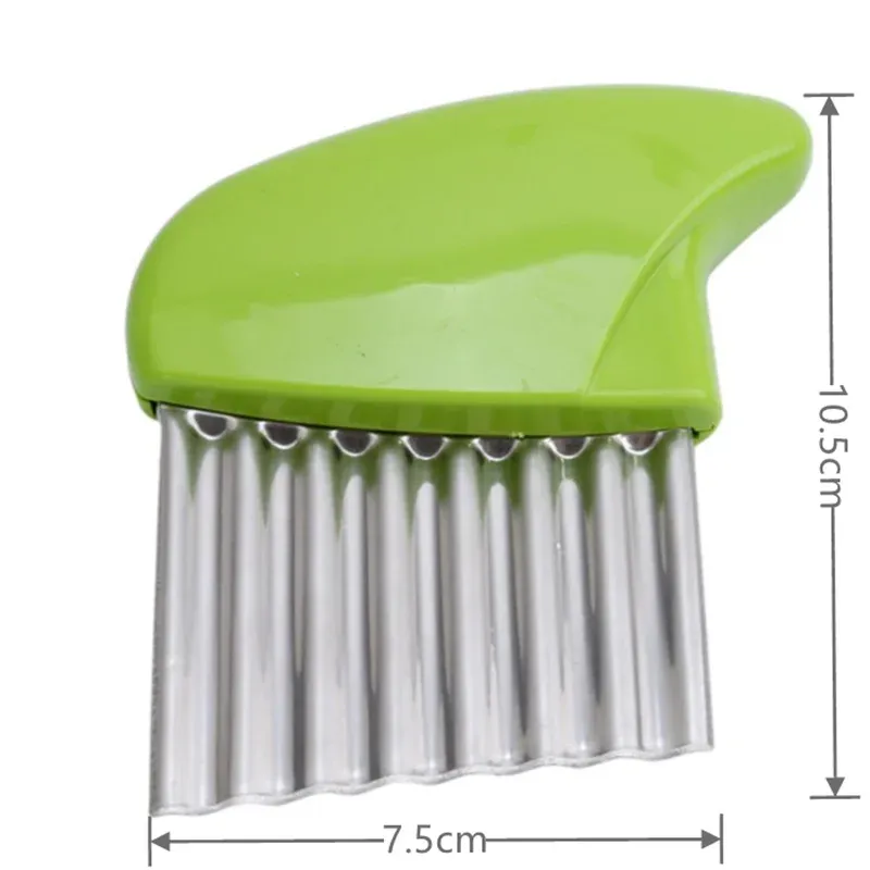 Coupe-frites en acier inoxydable, coupe-pâte, couteau ondulé, hachoir à légumes, outil de découpe de fruits et légumes ondulés 8