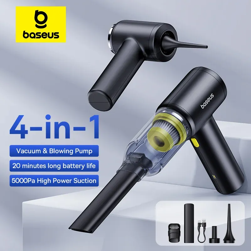 Baseus – Aspirateur de voiture sans fil, soufflante à air pour voiture, nettoyeur portable puissant pour véhicule sans fil