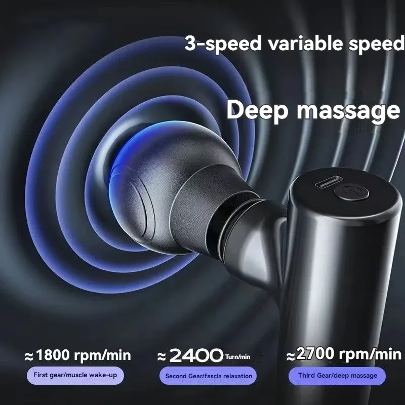 Mini pistolet de massage USB portable 2025, appareil de relaxation musculaire à vibrations pour le cou, le dos et l'épaule, soulagement des douleurs, équipement de fitness 3