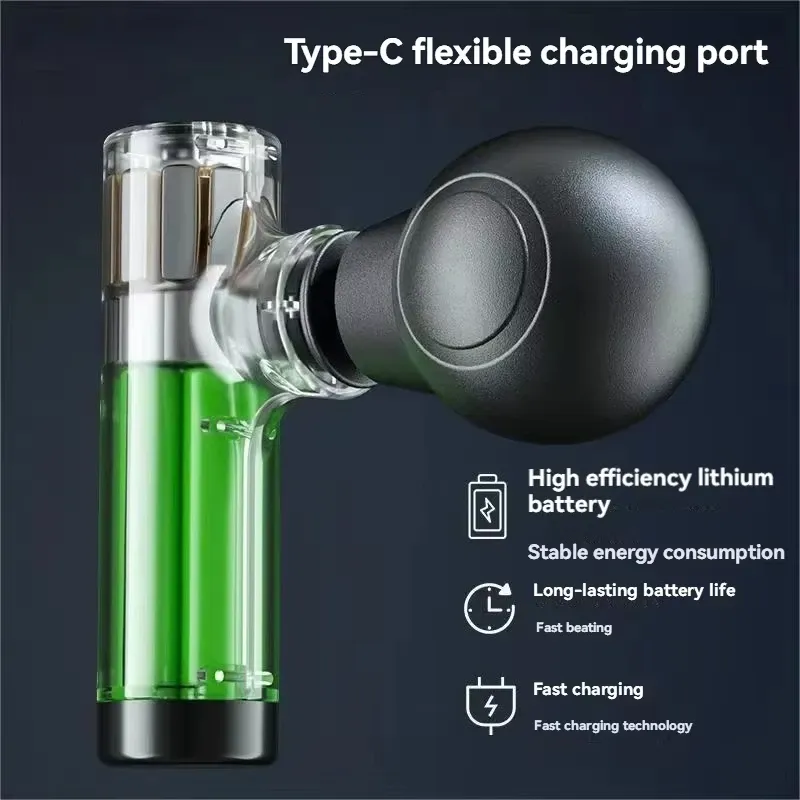 Mini pistolet de massage USB portable 2025, appareil de relaxation musculaire à vibrations pour le cou, le dos et l'épaule, soulagement des douleurs, équipement de fitness 5