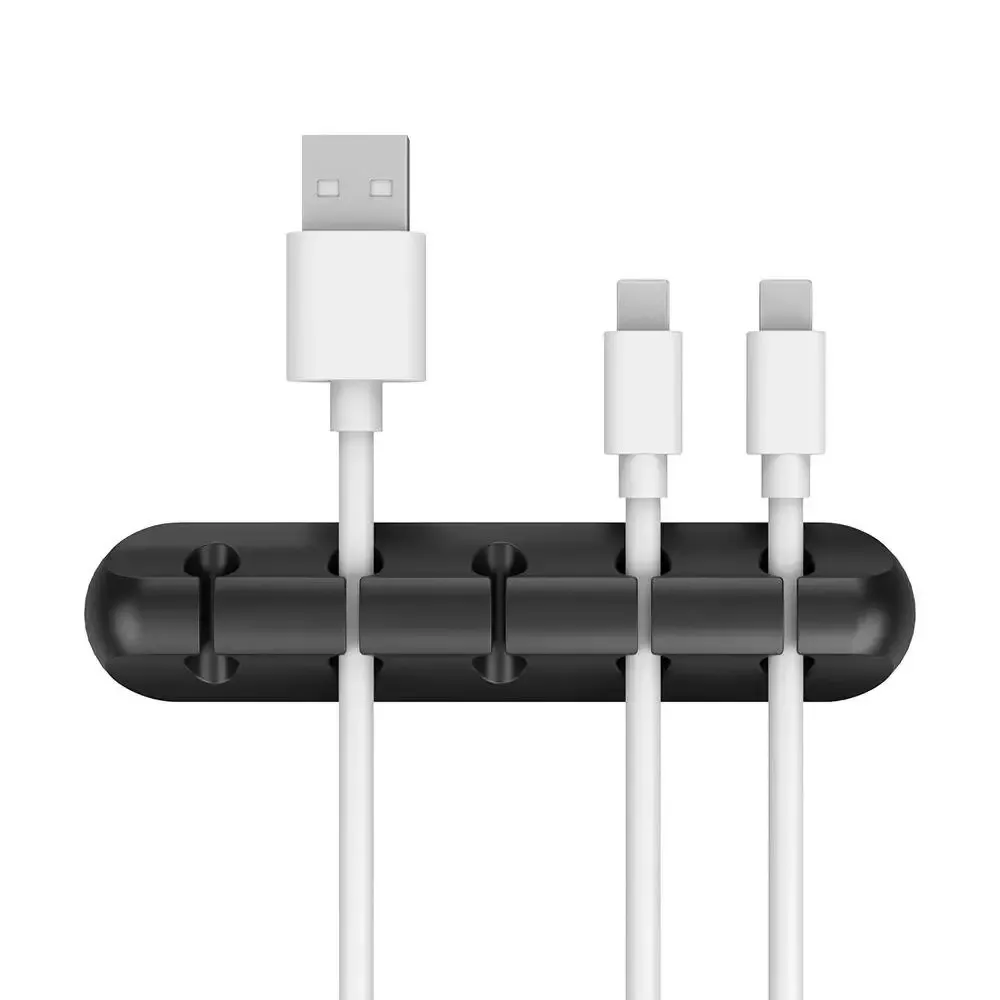 Clips adhésifs en silicone pour câbles, organisateurs de câbles de bureau pour câbles de chargement USB, cordons d'alimentation de table de chevet et câbles de souris 12