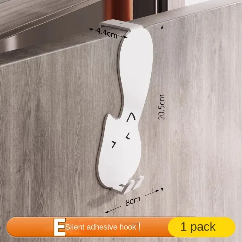 Crochet de porte sans perçage, support de rangement pour armoire de cuisine, porte-vêtements suspendu et rangement pour vêtements et bonnets 12