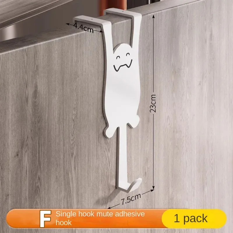 Crochet de porte sans perçage, support de rangement pour armoire de cuisine, porte-vêtements suspendu et rangement pour vêtements et bonnets 11