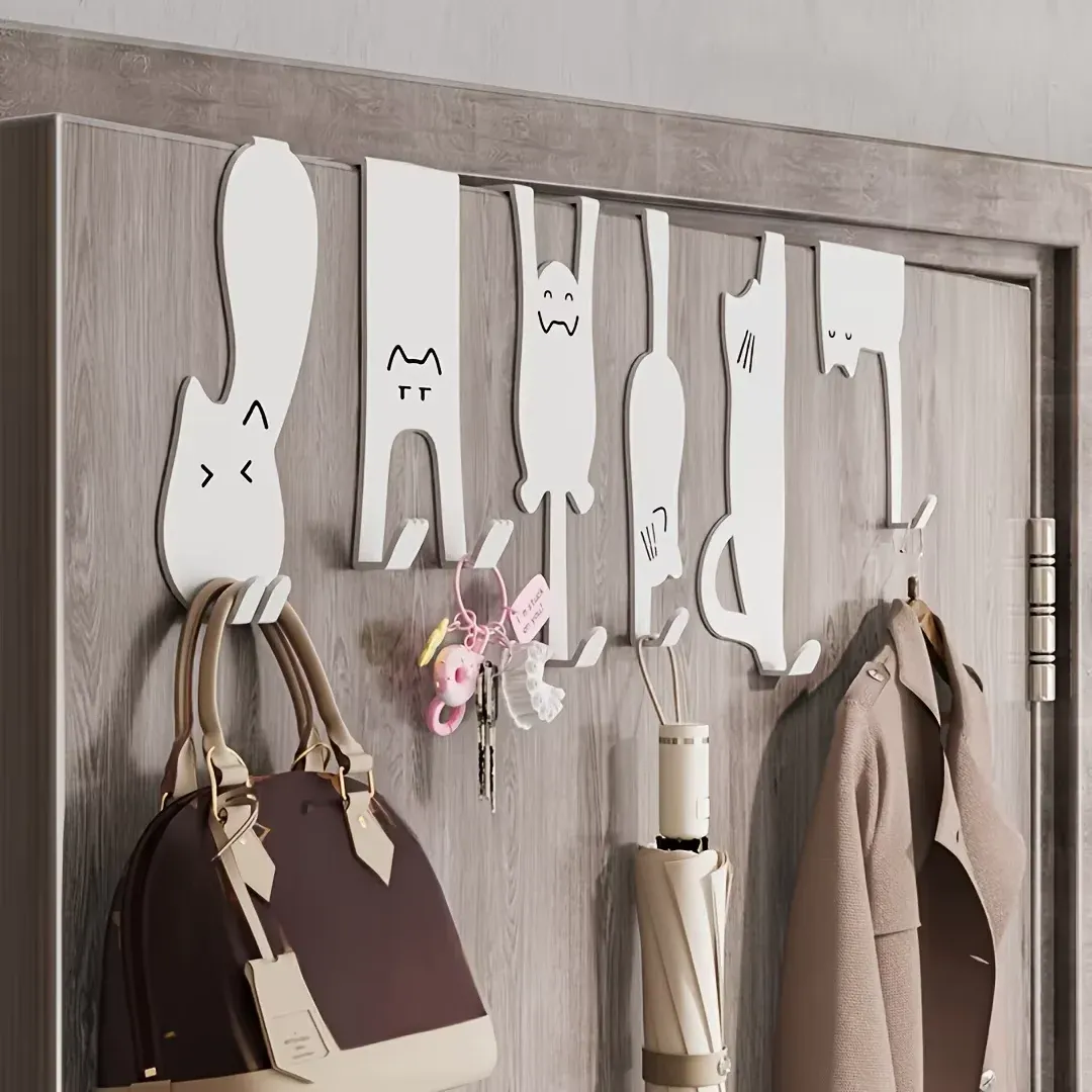 Crochet de porte sans perçage, support de rangement pour armoire de cuisine, porte-vêtements suspendu et rangement pour vêtements et bonnets 18