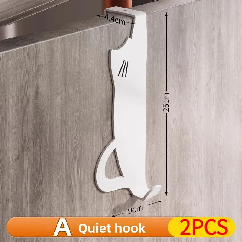 Crochet de porte sans perçage, support de rangement pour armoire de cuisine, porte-vêtements suspendu et rangement pour vêtements et bonnets 13
