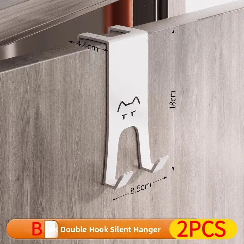 Crochet de porte sans perçage, support de rangement pour armoire de cuisine, porte-vêtements suspendu et rangement pour vêtements et bonnets 14