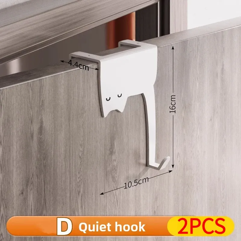 Crochet de porte sans perçage, support de rangement pour armoire de cuisine, porte-vêtements suspendu et rangement pour vêtements et bonnets 16