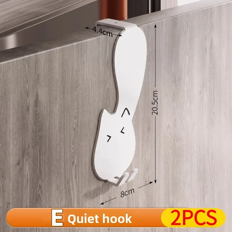 Crochet de porte sans perçage, support de rangement pour armoire de cuisine, porte-vêtements suspendu et rangement pour vêtements et bonnets 17