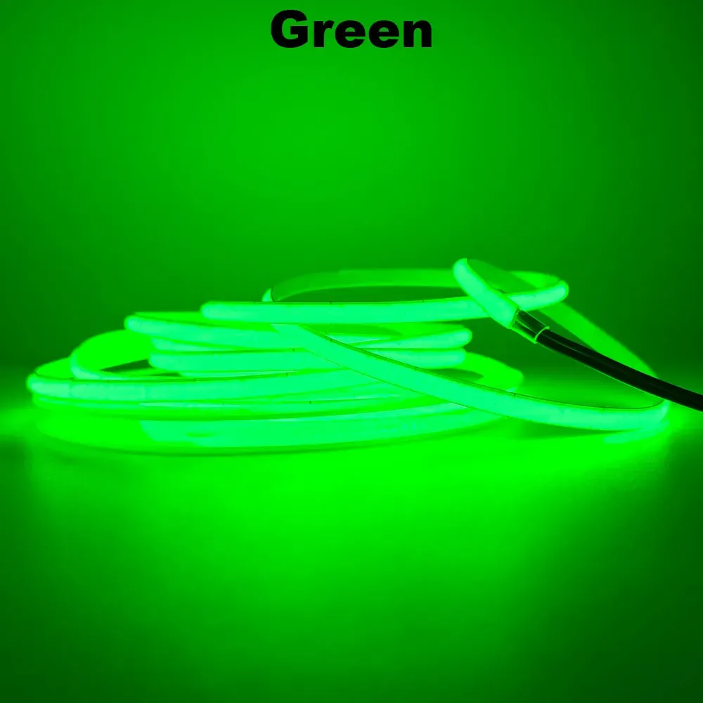 Bande LED COB 12V 24V 5 mm/8 mm PCB 400/480 LED/m flexible, rouge/vert/bleu/rose/bleu glacé/jaune, pour la décoration intérieure 15