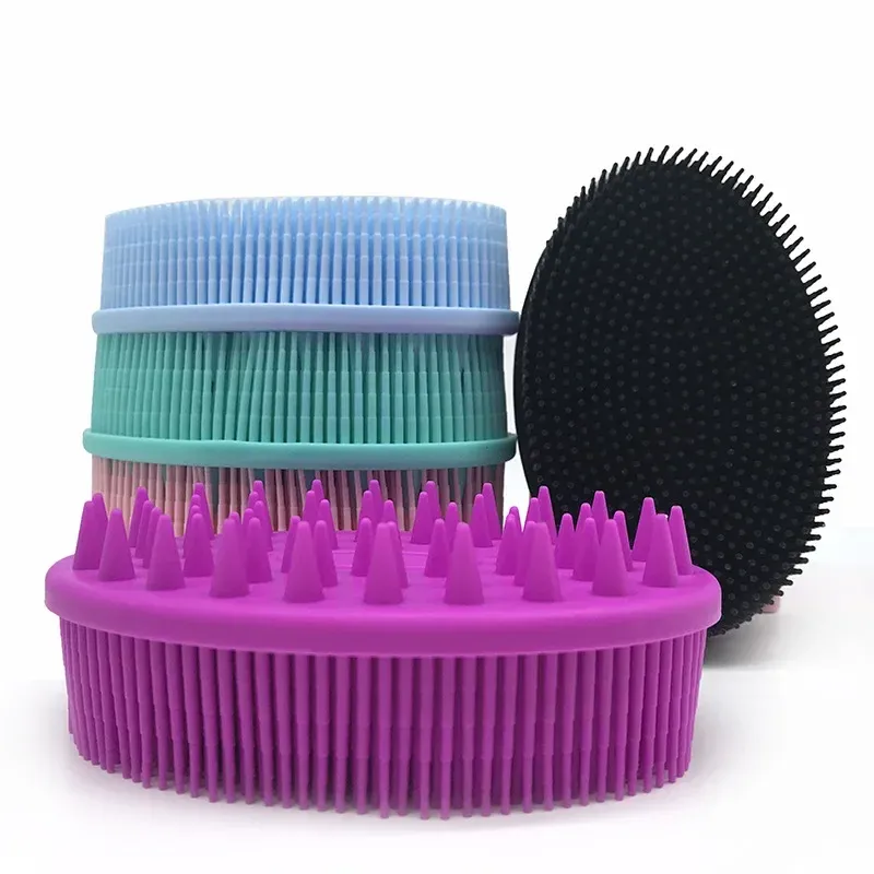 Brosse de bain en silicone souple pour douche, exfoliante, adaptée aux bébés et aux adultes, brosse de massage pour le cuir chevelu 3