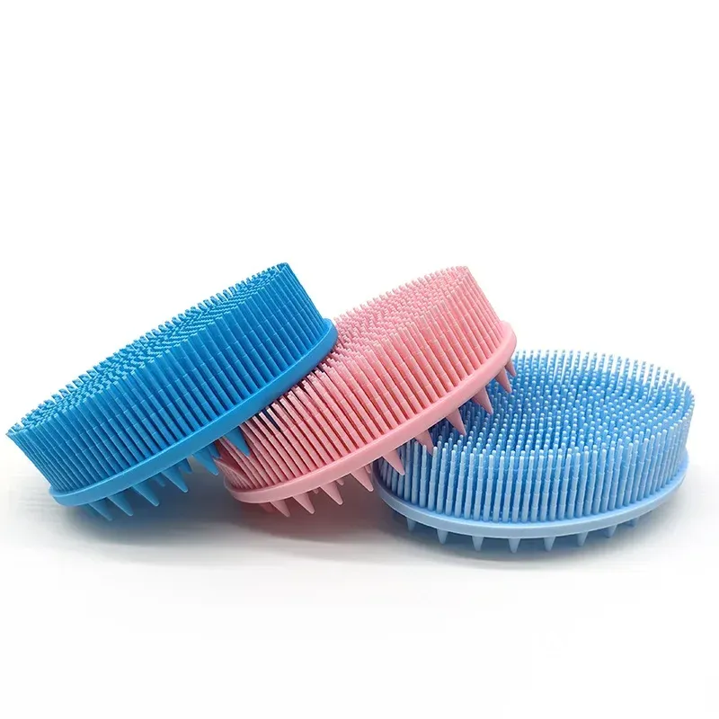 Brosse de bain en silicone souple pour douche, exfoliante, adaptée aux bébés et aux adultes, brosse de massage pour le cuir chevelu 4