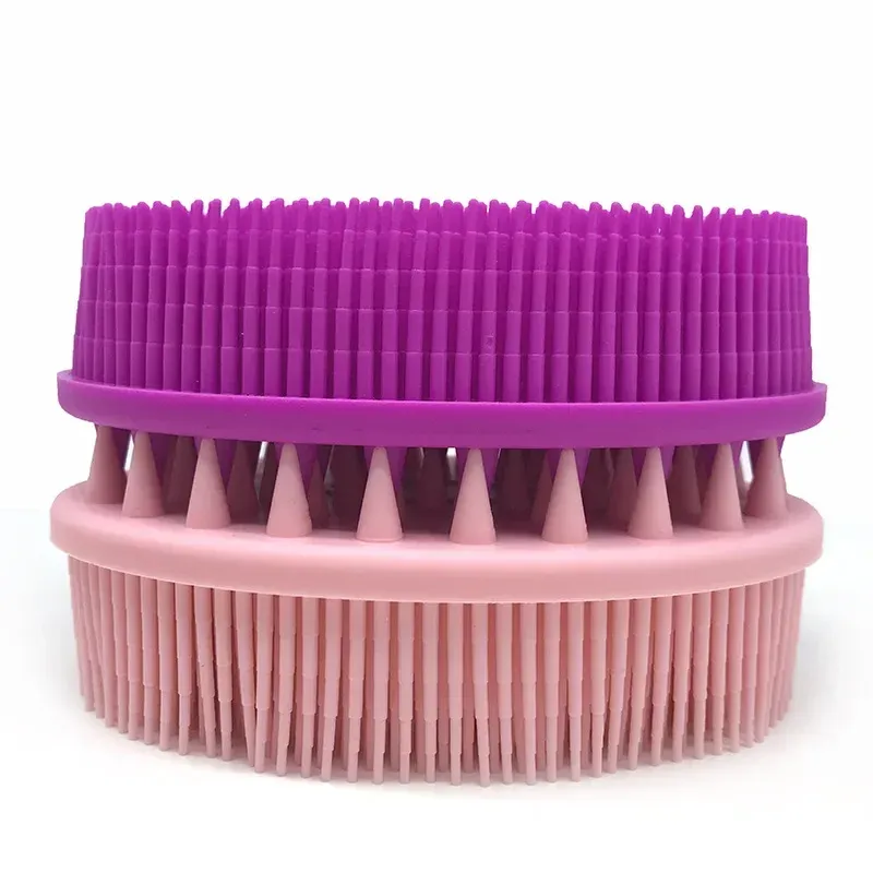 Brosse de bain en silicone souple pour douche, exfoliante, adaptée aux bébés et aux adultes, brosse de massage pour le cuir chevelu 6