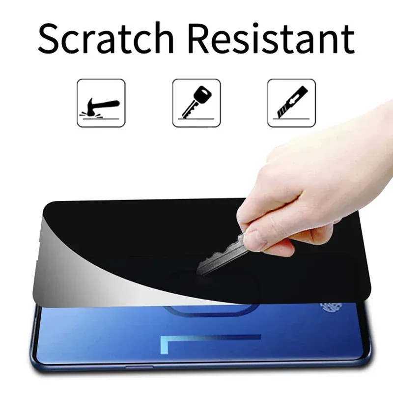 Protecteur d'écran de confidentialité pour Samsung Galaxy S25, S24, S23, en verre trempé Ultra anti-espion, compatible déverrouillage par empreinte digitale pour Samsung S22 et S26 Plus 5