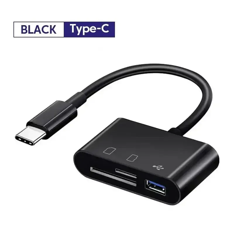 Adaptateur lecteur de cartes USB 3.0 haute vitesse 3-en-1 pour PC et ordinateur portable, avec connecteurs USB/Type-C, SD et TF 10