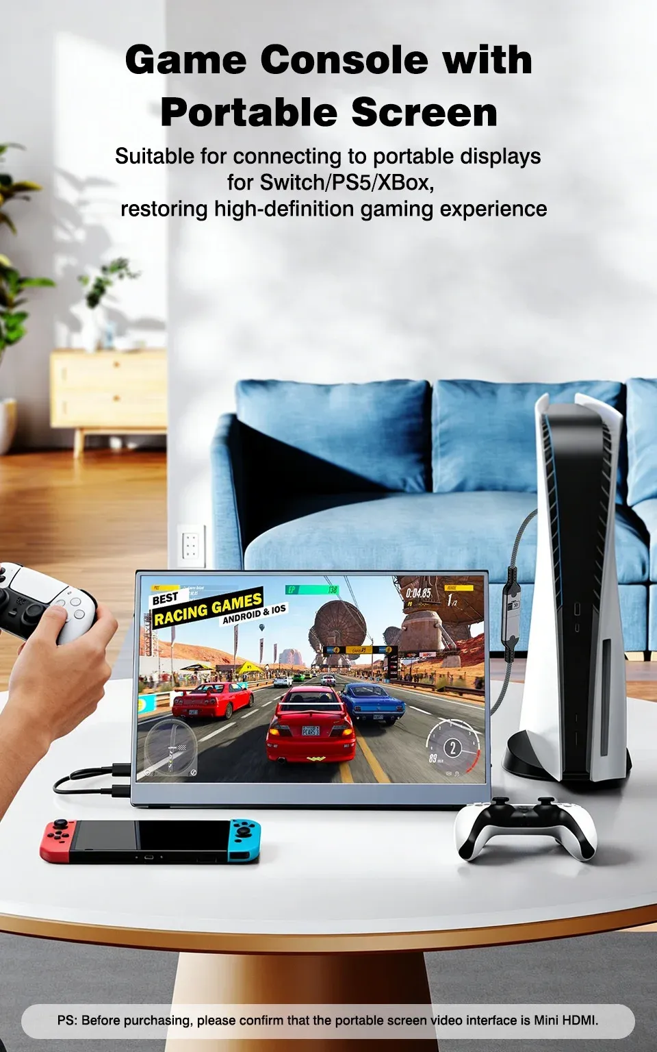 Câble adaptateur HDMI, vue de profil