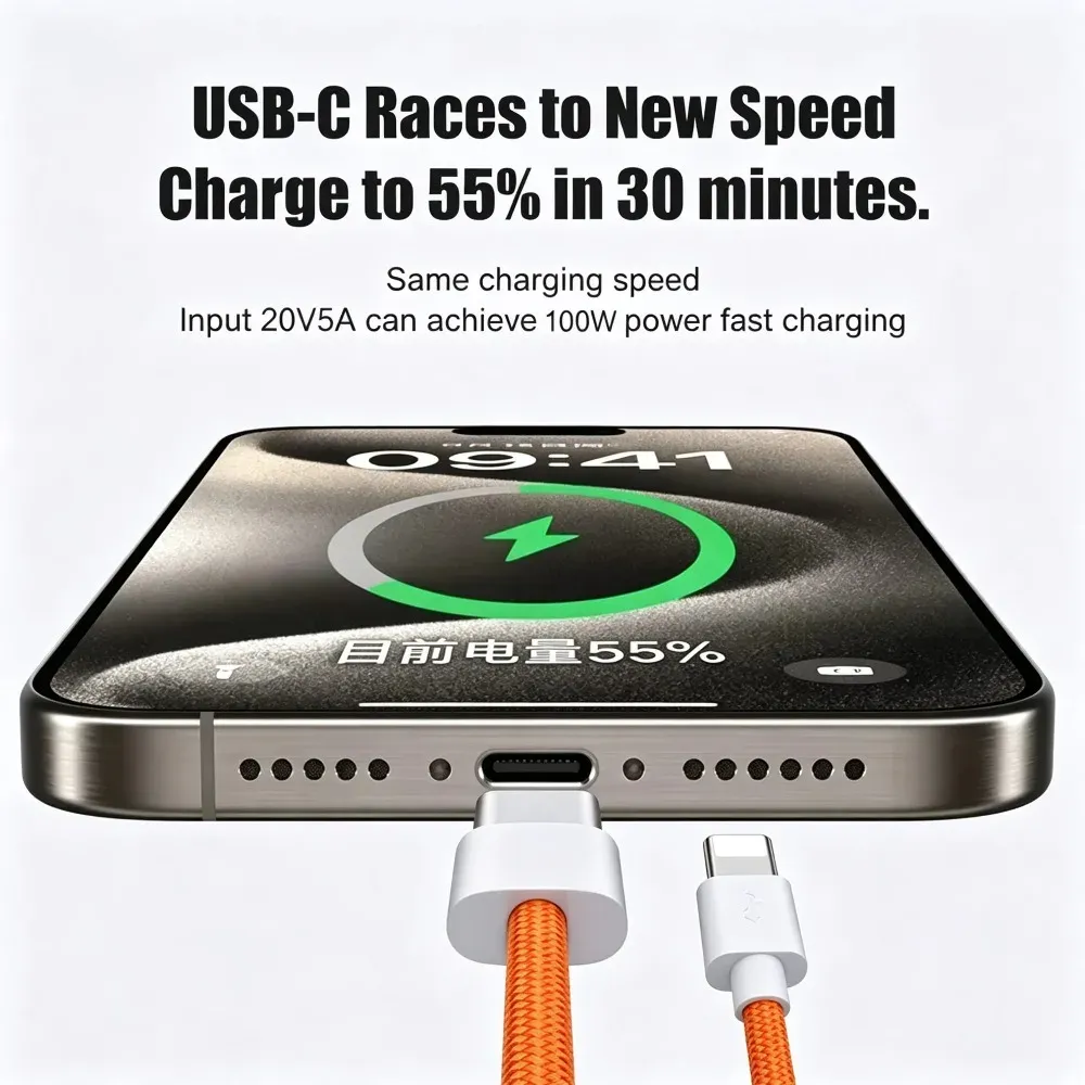 Câble USB-A vers USB-C 240 W, lot de 5, charge rapide, compatible iPhone 15, 16 et 17, Samsung, Huawei, Xiaomi et autres 4