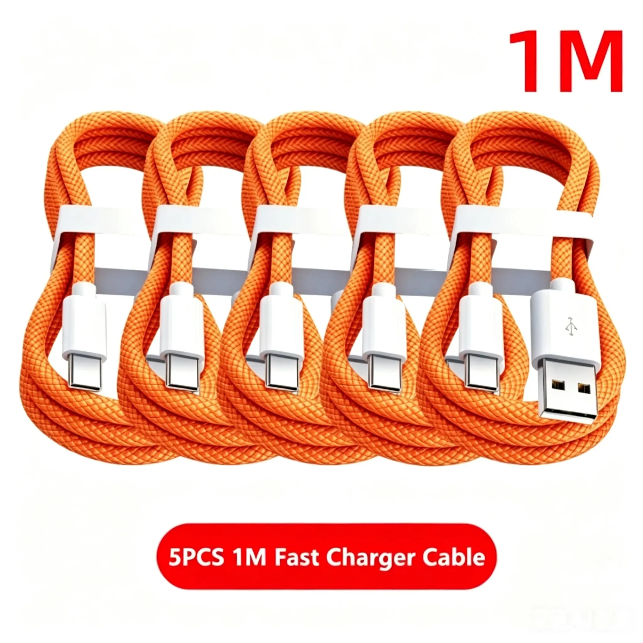 Câble USB-A vers USB-C 240 W, lot de 5, charge rapide, compatible iPhone 15, 16 et 17, Samsung, Huawei, Xiaomi et autres 14