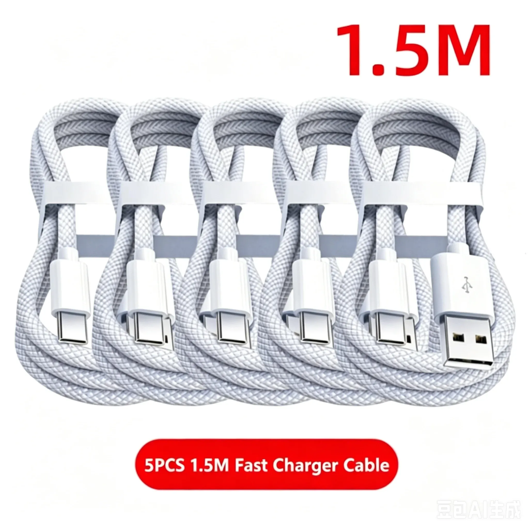Câble USB-A vers USB-C 240 W, lot de 5, charge rapide, compatible iPhone 15, 16 et 17, Samsung, Huawei, Xiaomi et autres 12