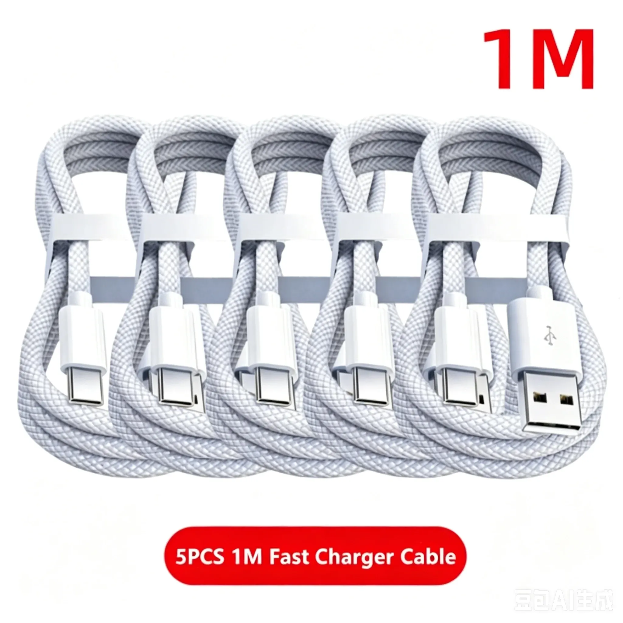 Câble USB-A vers USB-C 240 W, lot de 5, charge rapide, compatible iPhone 15, 16 et 17, Samsung, Huawei, Xiaomi et autres 18