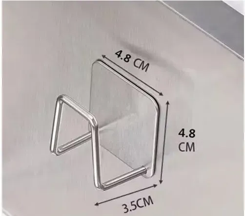 Étagère d'évier en acier inoxydable 304 avec support pour éponges, égouttage intégré et fixation adhésive 7