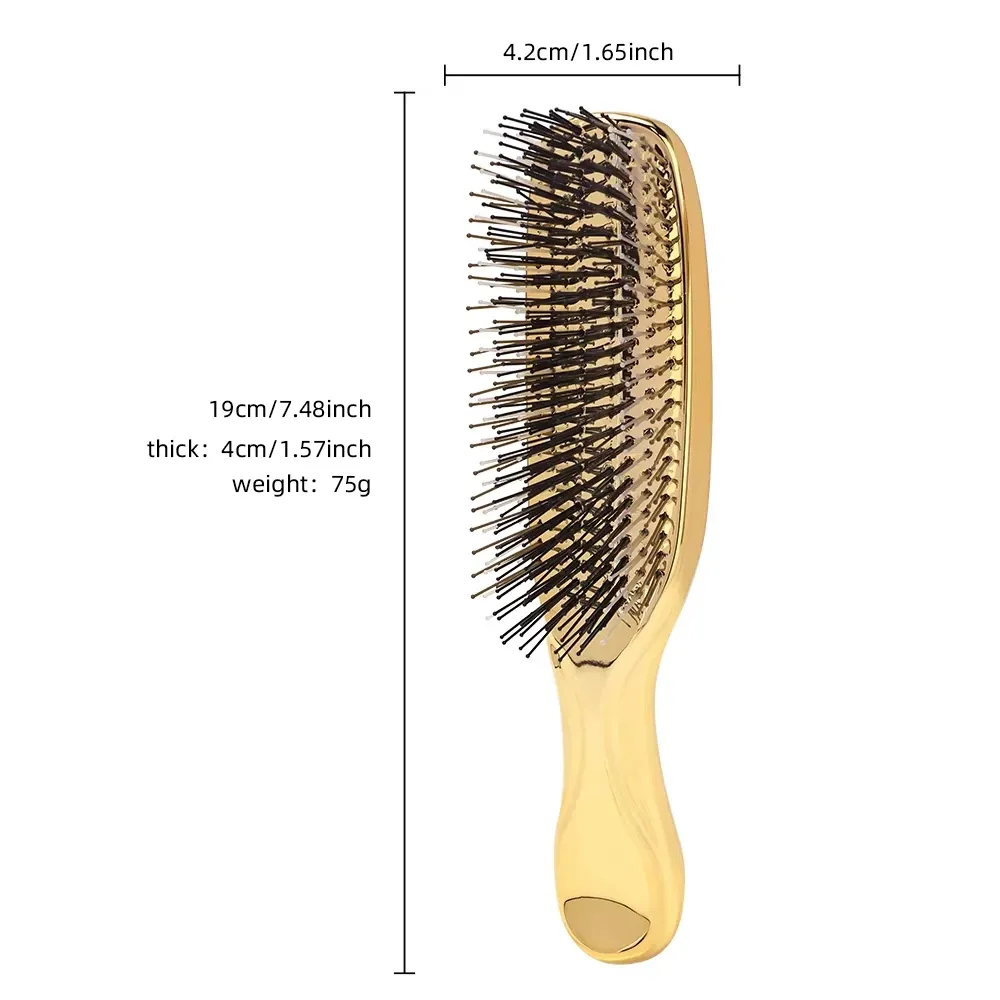 Brosse de massage du cuir chevelu japonaise Premium, démêlante et humide, or rose 3