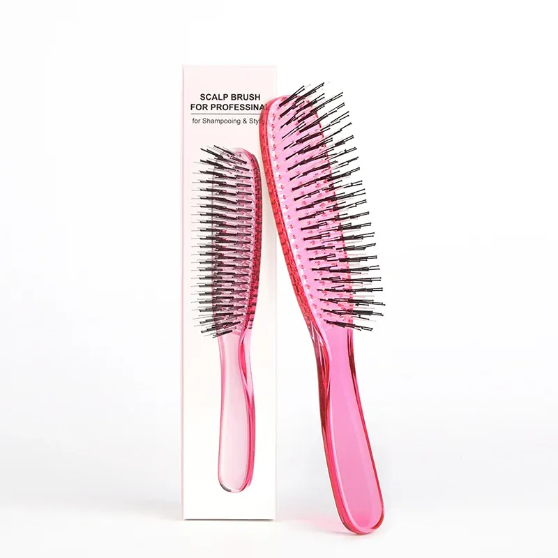 Brosse de massage du cuir chevelu japonaise Premium, démêlante et humide, or rose 7