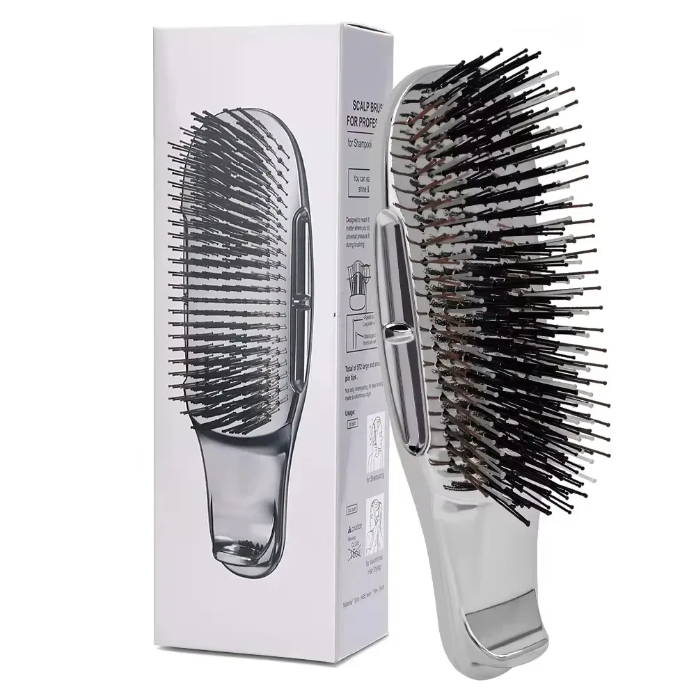 Brosse de massage du cuir chevelu japonaise Premium, démêlante et humide, or rose 8