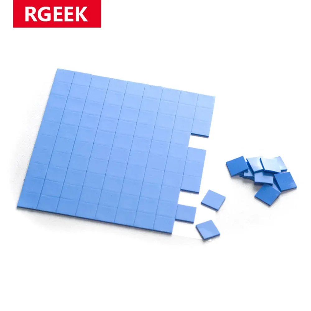 Coussin thermique en silicone bleu conducteur, lot de 100 pièces, 100 x 100 mm, épaisseurs 0,5 mm et 1 mm, pour CPU et GPU