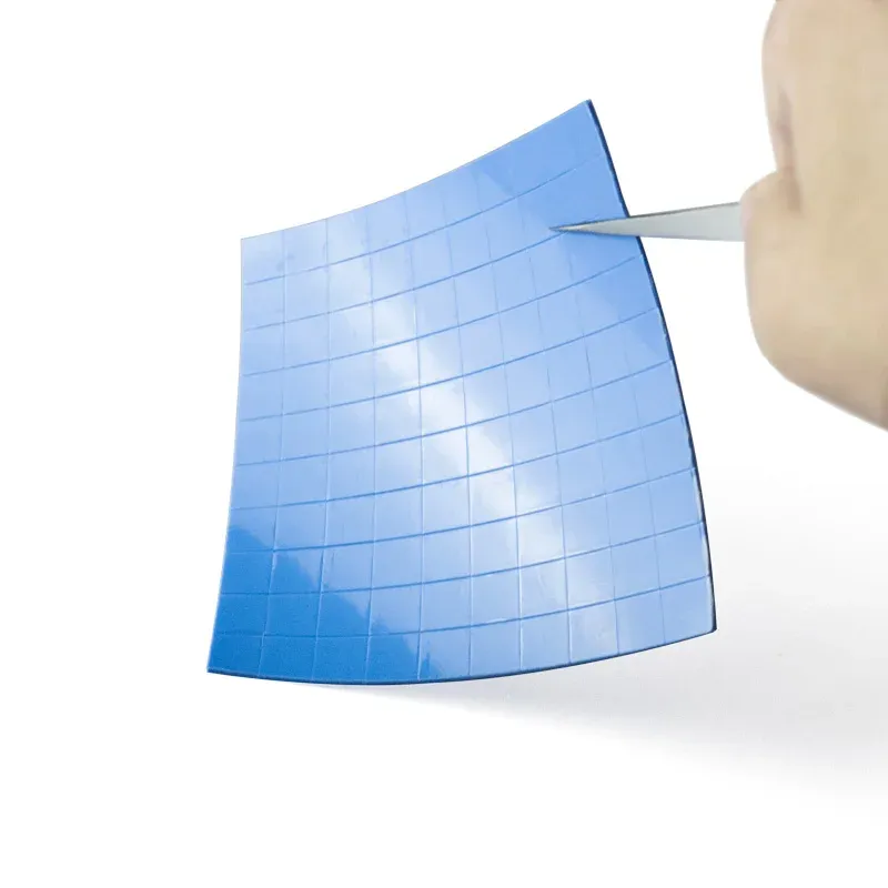 Coussin thermique en silicone bleu conducteur, lot de 100 pièces, 100 x 100 mm, épaisseurs 0,5 mm et 1 mm, pour CPU et GPU 4