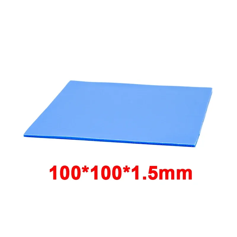 Coussin thermique en silicone bleu conducteur, lot de 100 pièces, 100 x 100 mm, épaisseurs 0,5 mm et 1 mm, pour CPU et GPU 13