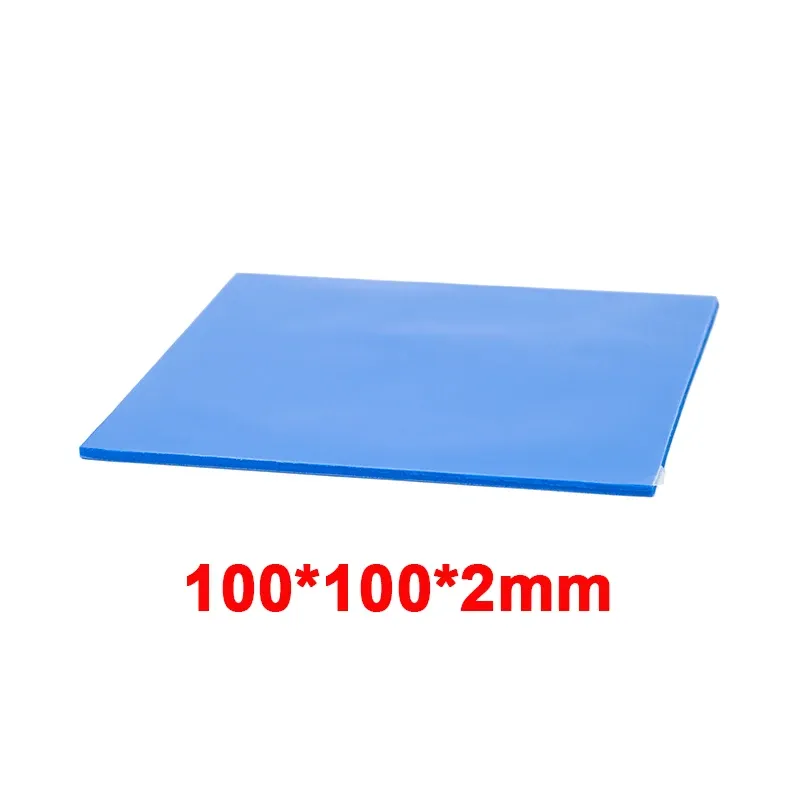 Coussin thermique en silicone bleu conducteur, lot de 100 pièces, 100 x 100 mm, épaisseurs 0,5 mm et 1 mm, pour CPU et GPU 11
