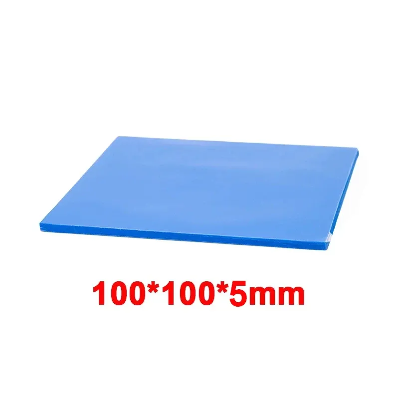 Coussin thermique en silicone bleu conducteur, lot de 100 pièces, 100 x 100 mm, épaisseurs 0,5 mm et 1 mm, pour CPU et GPU 16